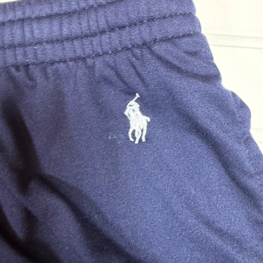 Polo Ralph Lauren Mens Navy Blue Lounge Shorts Large Pony Logo Drawstring - Picture 4 of 5